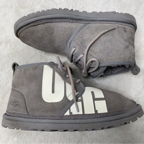 UGG 1128215 Men\'s Grey Neumel Chopd Slipper Chukka Boot Broken Logo Size 8 main image 8